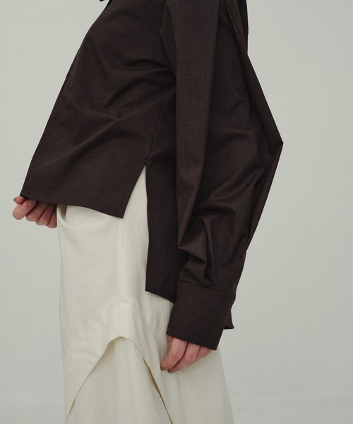 CITY TOKYO(シティトウキョウ)の「Balloon Sleeve Shirt/バルーンスリーブシャツ(シャツ/ブラウス・レディース・アイボリー/ダークグレー/マルチ・FREE)」の19枚目の写真