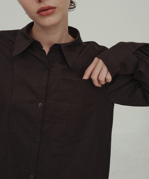 CITY TOKYO(シティトウキョウ)の「Balloon Sleeve Shirt/バルーンスリーブシャツ(シャツ/ブラウス・レディース・アイボリー/ダークグレー/マルチ・FREE)」の17枚目の写真