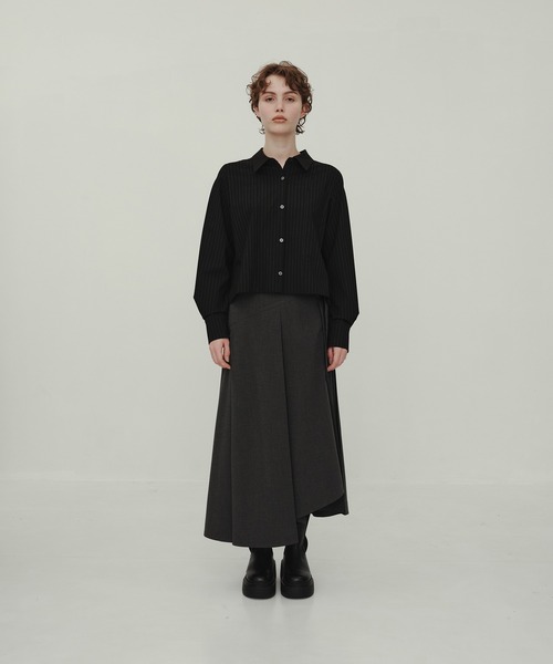 CITY TOKYO(シティトウキョウ)の「Balloon Sleeve Shirt/バルーンスリーブシャツ(シャツ/ブラウス・レディース・アイボリー/ダークグレー/マルチ・FREE)」の15枚目の写真
