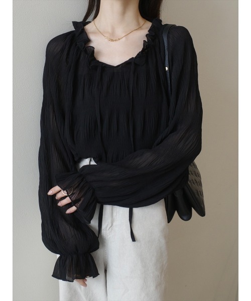 amel(エイメル)の「リボンタイシャーリングブラウス / ブラック(シャツ/ブラウス・レディース・ブラック・FREE)」の16枚目の写真