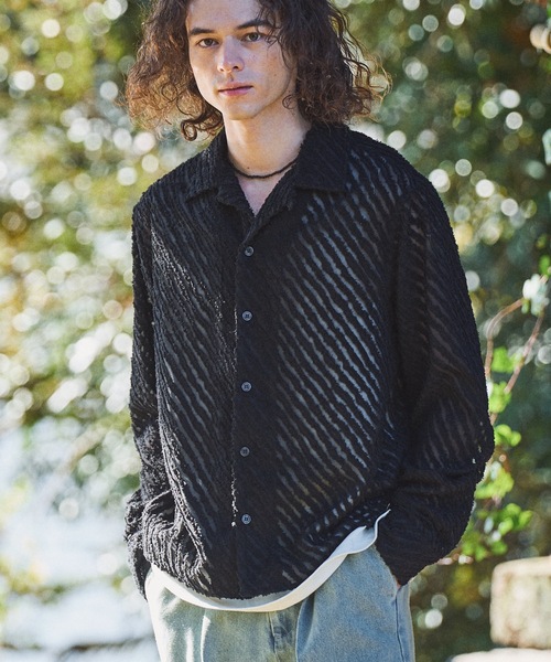 CASPER JOHN（キャスパージョン）の「Slash fringe shirts/スラッシュフリンジシャツ（シャツ/ブラウス・メンズ・ブラック/ピンク/ホワイト・LARGE/MEDIUM/SMALL/X-SMALL）」の2枚目の写真