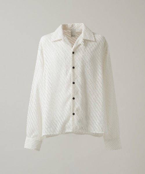 CASPER JOHN（キャスパージョン）の「Slash fringe shirts/スラッシュフリンジシャツ（シャツ/ブラウス・メンズ・ブラック/ピンク/ホワイト・LARGE/MEDIUM/SMALL/X-SMALL）」の12枚目の写真