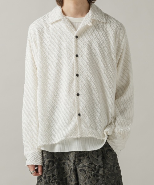 CASPER JOHN（キャスパージョン）の「Slash fringe shirts/スラッシュフリンジシャツ（シャツ/ブラウス・メンズ・ブラック/ピンク/ホワイト・LARGE/MEDIUM/SMALL/X-SMALL）」の13枚目の写真