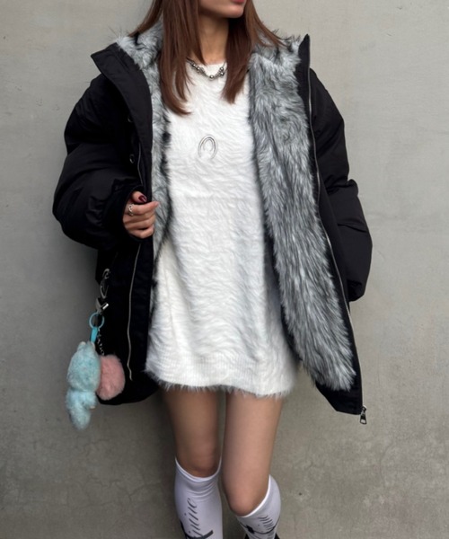 lilful(リルフル)の「ワンポイントメタルパーツシャギープルオーバーニット(ニット/セーター・メンズ・ホワイト/ブラック・F)」の19枚目の写真