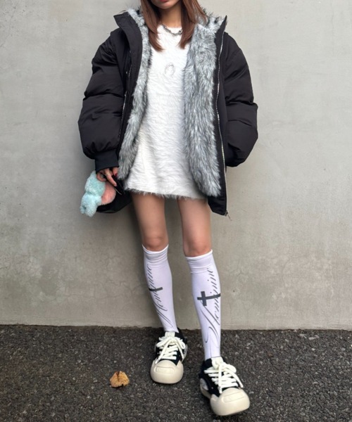 lilful(リルフル)の「ワンポイントメタルパーツシャギープルオーバーニット(ニット/セーター・メンズ・ホワイト/ブラック・F)」の20枚目の写真