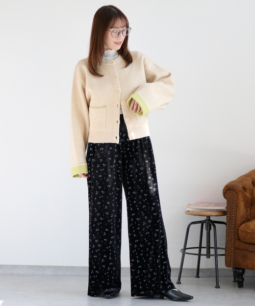 cepo（セポ）の「アルパカタッチダブルフェイス袖配色カーディガン２（カーディガン/ボレロ・レディース・グレー/チャコール/ベージュ・M）」の22枚目の写真