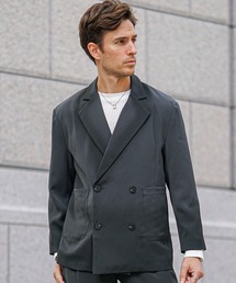 JOKER（ジョーカー）の「【BlackbyVANQUISH】 グラデーション加工ダブルジャケット メンズ テーラード グレー オーバーサイズ 春服 冬服（テーラードジャケット）」