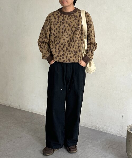 CPCM（シーピーシーエム）の「モヘアライク総柄ニットプルオーバー（ニット/セーター・メンズ・カーキ/ベージュ・MEDIUM/LARGE）」の7枚目の写真