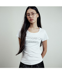 ジュエルトリミングハーフTシャツホワイト