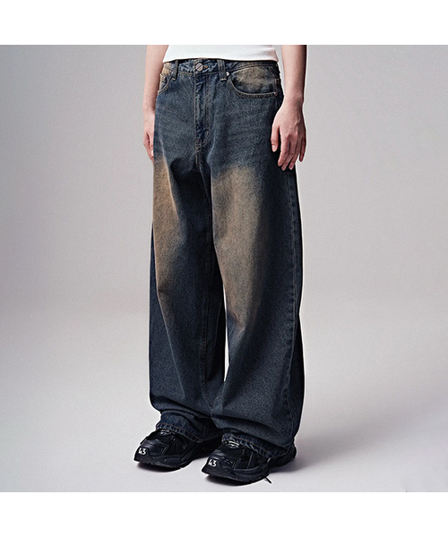 ZENDUST(ジェンダスト)の「Les Wide Denim Pants INDIGO(デニムパンツ・レディース・インディゴブルー・SMALL/MEDIUM/LARGE/X-LARGE/X-SMALL)」の1枚目の写真