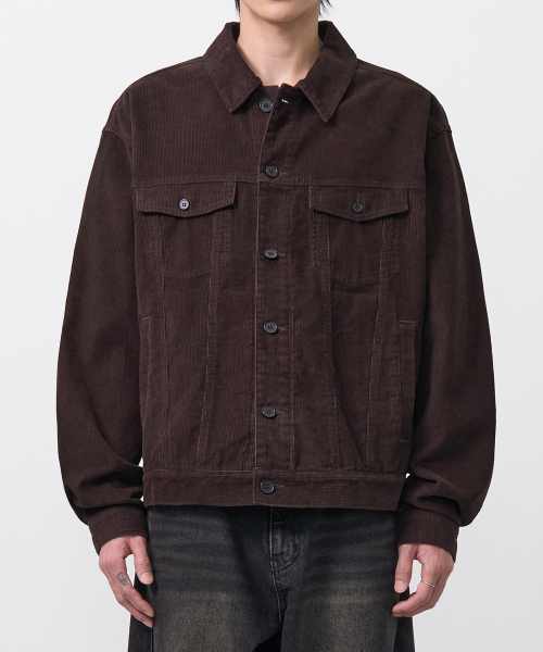 EXCONTAINER(エックスコンテナ)の「コーデュロイトラッカージャケット (ブラウン)(デニムジャケット・メンズ・その他・LARGE/MEDIUM/X-LARGE)」の1枚目の写真