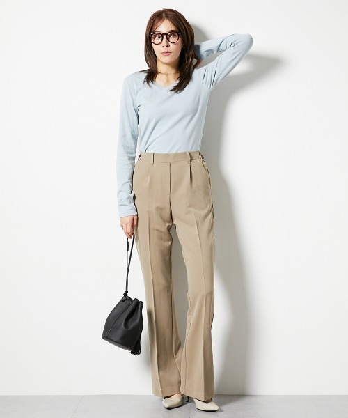 slattgir（スラットジール）の「高身長　ストレッチきれい見えブーツカットパンツ　丈長め・トールサイズ（その他パンツ・レディース・ブラック/グレー/ネイビー/モカ・TM/TL/TLL/T3L/T4L/T5L）」の16枚目の写真