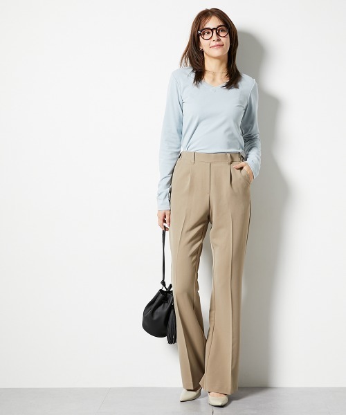 slattgir（スラットジール）の「高身長　ストレッチきれい見えブーツカットパンツ　丈長め・トールサイズ（その他パンツ・レディース・ブラック/グレー/ネイビー/モカ・TM/TL/TLL/T3L/T4L/T5L）」の17枚目の写真