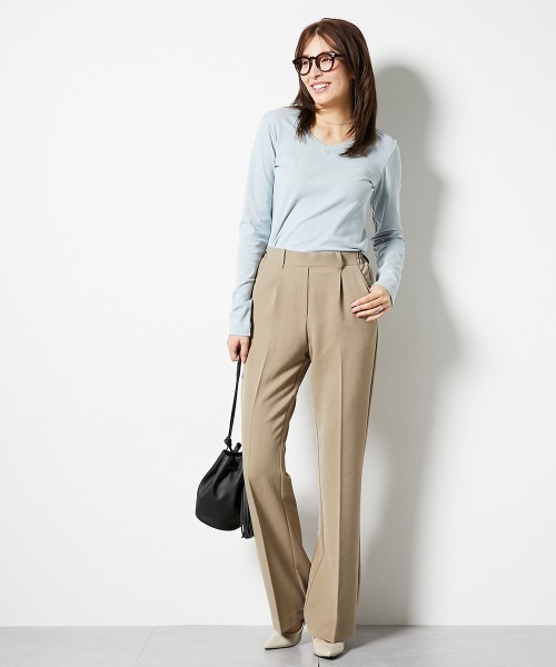 slattgir（スラットジール）の「高身長　ストレッチきれい見えブーツカットパンツ　丈長め・トールサイズ（その他パンツ・レディース・ブラック/グレー/ネイビー/モカ・TM/TL/TLL/T3L/T4L/T5L）」の19枚目の写真