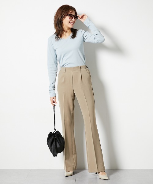 slattgir（スラットジール）の「高身長　ストレッチきれい見えブーツカットパンツ　丈長め・トールサイズ（その他パンツ・レディース・ブラック/グレー/ネイビー/モカ・TM/TL/TLL/T3L/T4L/T5L）」の21枚目の写真