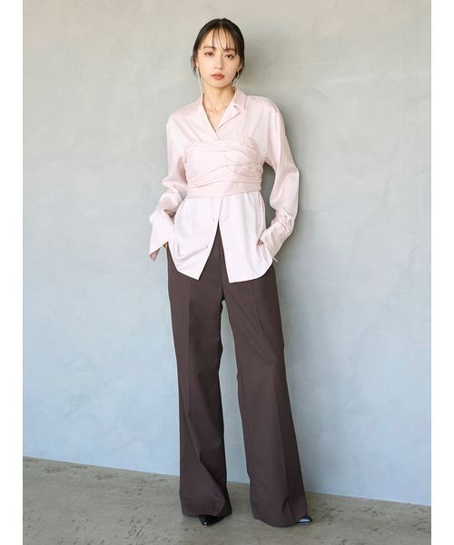 SNIDEL（スナイデル）の「サテンレイヤードストラクチャーブラウス（シャツ/ブラウス・レディース・アイボリー/ライトピンク/グレー・F）」の17枚目の写真