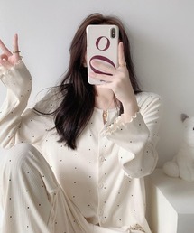 pyornim（ピョルニム）の「【26年春夏新作】総柄リブカーデ パンツ ルームウェア上下セット（ルームウェア/パジャマ）」