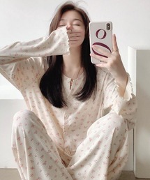 pyornim（ピョルニム）の「【26年春夏新作】総柄リブカーデ パンツ ルームウェア上下セット（ルームウェア/パジャマ）」