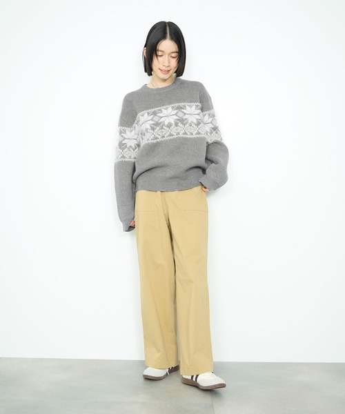 Mac-House(マックハウス)の「Idnes 雪柄シャギーニット(ニット/セーター・レディース・ワイン/グレー/ベージュ・FREE)」の20枚目の写真