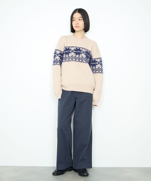 Mac-House(マックハウス)の「Idnes 雪柄シャギーニット(ニット/セーター・レディース・ワイン/グレー/ベージュ・FREE)」の16枚目の写真