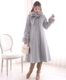 リボンカラーコート M【11/30発送】 直営品【KUOSE】韓国ブランド リボンカラーコート 関税込 (KUOSE