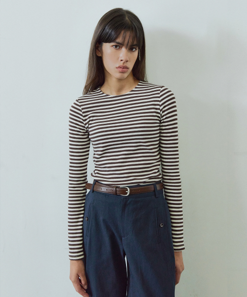 Button Point Cotton Pants / Navy