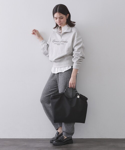 OPAQUE.CLIP（オペークドットクリップ）の「ロープハンドルドロストミドルトートバッグ【軽量／A4サイズ対応】（トートバッグ・レディース・オフホワイト/ブラック/ブラウン系その他・00）」の7枚目の写真