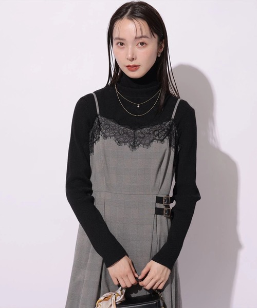 Mystrada(マイストラーダ)の「レースドッキングジャンスカ(ワンピース・レディース・チェック・38/36)」の5枚目の写真