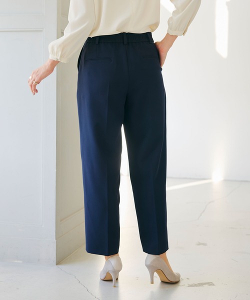 CROSS FUNCTION(クロスファンクション)の「《洗える・シワになりにくい》正解ワイドパンツ 5サイズ展開【CROSS FUNCTION/クロスファンクション】(スラックス・レディース・ネイビー/ブラック/ライトベージュ・7号/9号/11号/13号/15号)」の5枚目の写真