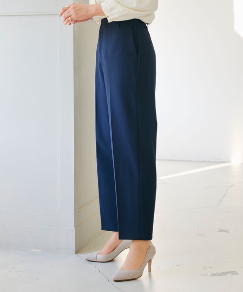 CROSS FUNCTION(クロスファンクション)の「《洗える・シワになりにくい》正解ワイドパンツ 5サイズ展開【CROSS FUNCTION/クロスファンクション】(スラックス・レディース・ネイビー/ブラック/ライトベージュ・7号/9号/11号/13号/15号)」の4枚目の写真