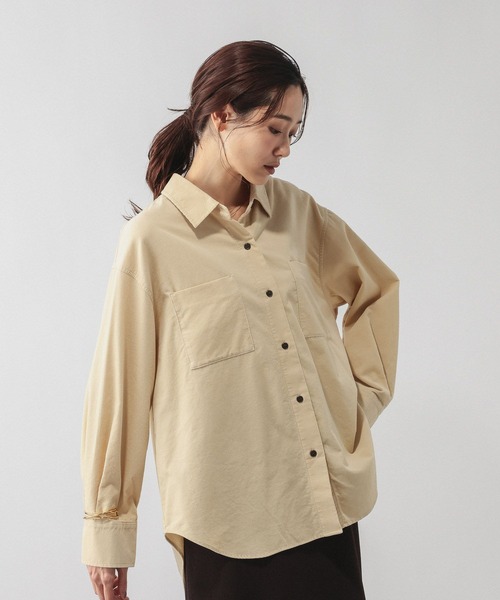 GLOBAL WORK（グローバルワーク）の「やわらかコーデュロイシャツ長袖/637933（シャツ/ブラウス・レディース・グリーン系その他/ピンク/サックスブルー/グレイッシュベージュ・MEDIUM/LARGE）」の3枚目の写真