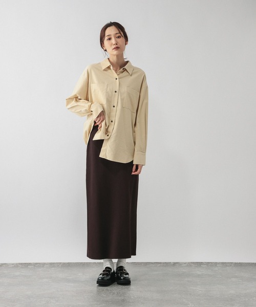 GLOBAL WORK（グローバルワーク）の「やわらかコーデュロイシャツ長袖/637933（シャツ/ブラウス・レディース・グリーン系その他/ピンク/サックスブルー/グレイッシュベージュ・MEDIUM/LARGE）」の10枚目の写真