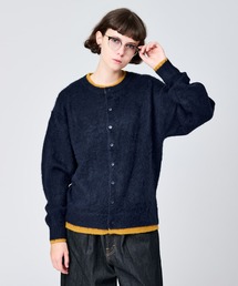 CREW NECK BRUSHED LAYERED CARDIGAN / クルーネックブラッシュドレイヤードカーディガン