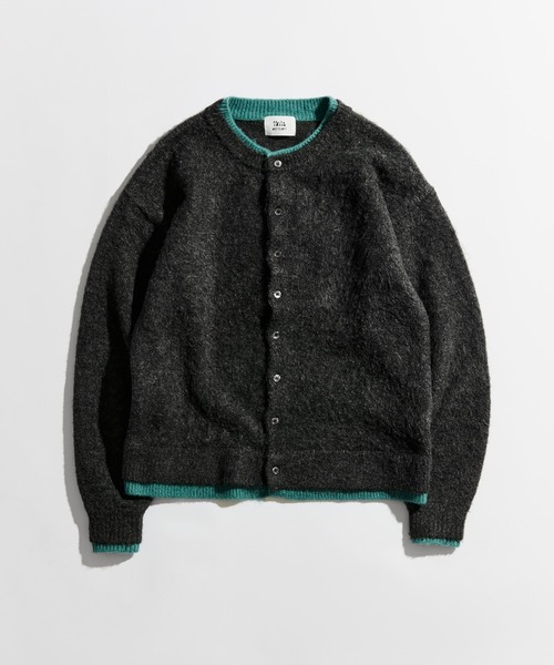CREW NECK BRUSHED LAYERED CARDIGAN / クルーネックブラッシュド