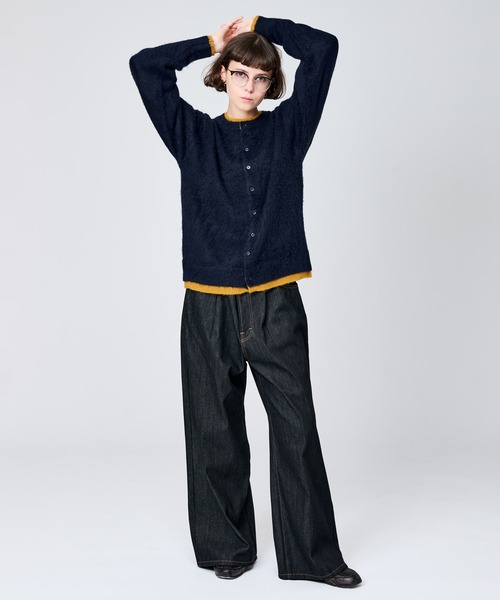 WETTEMPT（ウィテンプト）の「CREW NECK BRUSHED LAYERED CARDIGAN