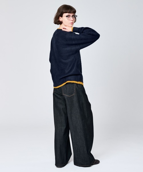 WETTEMPT クルーネックブラッシュドレイヤードカーディガン　Lサイズ CREW NECK BRUSHED LAYERED CARDIGAN / クルーネックブラッシュド