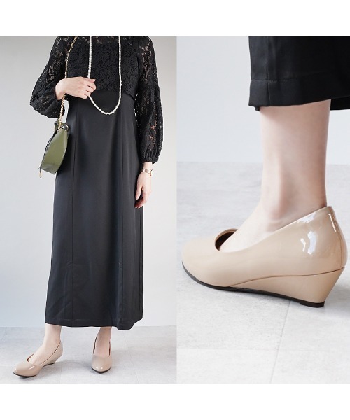 ALETTA（アレッタ）の「ALETTA-ｱﾚｯﾀ- 究極のプレーンパンプス -アーモンドトゥ4.5cmヒール-（パンプス・レディース・ダークブラック/ブラック系その他/トップグレー/杢グレー/ブラック/グレイッシュベージュ/ブラック系/モカ/ベージュ/ブルー系その他/ベージュ系その他・23.5cm/24.0cm/24.5cm/23.0cm/25.0cm/22.5cm/22.0cm）」の18枚目の写真