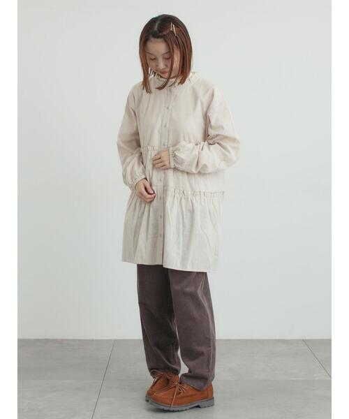 Samansa Mos2（サマンサ モスモス）の「柄アソートティアードフリルチュニック（シャツ/ブラウス・レディース・オフホワイト/ベージュ/ブラック/ピンク・F）」の10枚目の写真