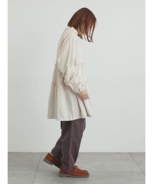 Samansa Mos2（サマンサ モスモス）の「柄アソートティアードフリルチュニック（シャツ/ブラウス・レディース・オフホワイト/ベージュ/ブラック/ピンク・F）」の12枚目の写真