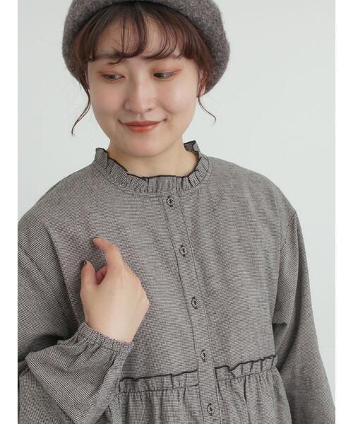 Samansa Mos2（サマンサ モスモス）の「柄アソートティアードフリルチュニック（シャツ/ブラウス・レディース・オフホワイト/ベージュ/ブラック/ピンク・F）」の15枚目の写真