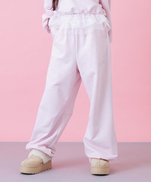 ANAP GｉRL（アナップガール）の「エンジェル羽 ラメ スウェット パンツ 【別売りセットアップ】（その他パンツ・キッズ・ライトピンク/ライトグレー・S/M/XS）」の2枚目の写真