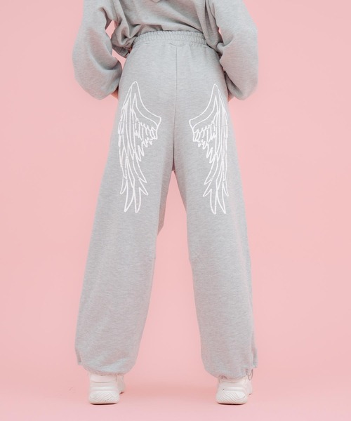 ANAP GｉRL（アナップガール）の「エンジェル羽 ラメ スウェット パンツ 【別売りセットアップ】（その他パンツ・キッズ・ライトピンク/ライトグレー・S/M/XS）」の10枚目の写真