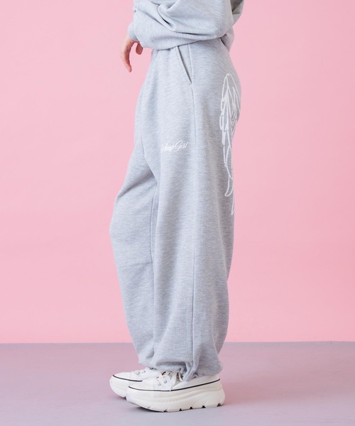 ANAP GｉRL（アナップガール）の「エンジェル羽 ラメ スウェット パンツ 【別売りセットアップ】（その他パンツ・キッズ・ライトピンク/ライトグレー・S/M/XS）」の9枚目の写真