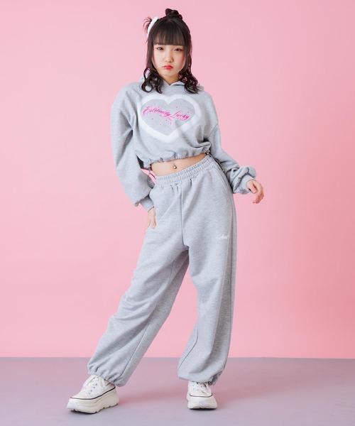 ANAP GｉRL（アナップガール）の「エンジェル羽 ラメ スウェット パンツ 【別売りセットアップ】（その他パンツ・キッズ・ライトピンク/ライトグレー・S/M/XS）」の12枚目の写真