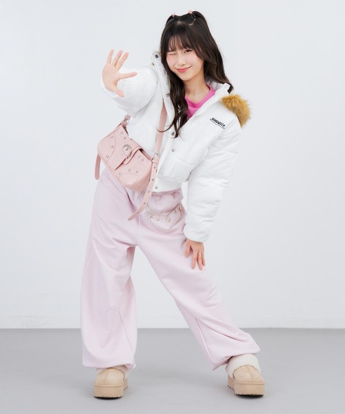 ANAP GｉRL（アナップガール）の「エンジェル羽 ラメ スウェット パンツ 【別売りセットアップ】（その他パンツ・キッズ・ライトピンク/ライトグレー・S/M/XS）」の21枚目の写真