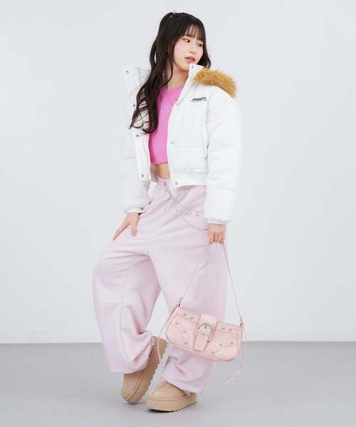 ANAP GｉRL（アナップガール）の「エンジェル羽 ラメ スウェット パンツ 【別売りセットアップ】（その他パンツ・キッズ・ライトピンク/ライトグレー・S/M/XS）」の22枚目の写真