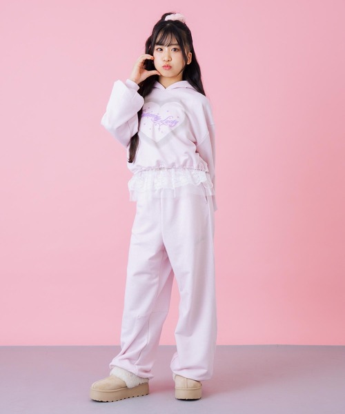 ANAP GｉRL（アナップガール）の「エンジェル羽 ラメ スウェット パンツ 【別売りセットアップ】（その他パンツ・キッズ・ライトピンク/ライトグレー・S/M/XS）」の19枚目の写真