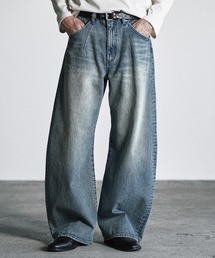 WYM LIDNM | ARC CURVED DRAPE DENIM(デニムパンツ)
