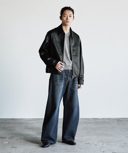 WYM LIDNM(ウィム バイ リドム)の「ARC CURVED DRAPE DENIM(デニムパンツ・メンズ・インディゴブルー/ライトインディゴブルー/ダークグレー・XS/S/M/L)」の4枚目の写真