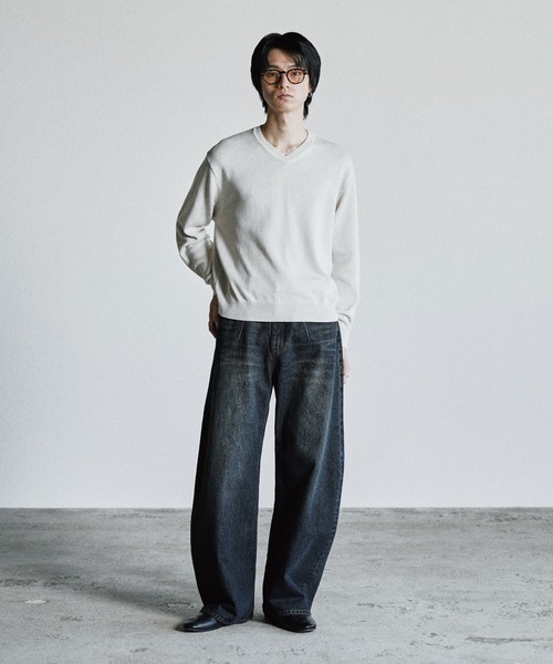 WYM LIDNM(ウィム バイ リドム)の「ARC CURVED DRAPE DENIM(デニムパンツ・メンズ・インディゴブルー/ライトインディゴブルー/ダークグレー・XS/S/M/L)」の7枚目の写真